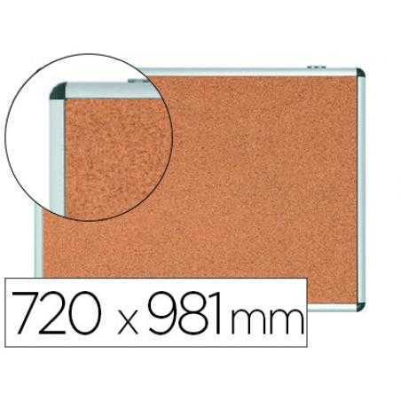Vitrina de anuncios bi-office fondo corcho de interior marco de aluminio 720x981 mm - Imagen 1
