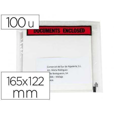 Sobre autoadhesivo q-connect portadocumentos 165x122 mm sin ventana paquete de 100 unidades