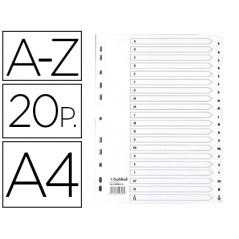 Separador exacompta cartulina blanca a-z juego de 20 separadores din a4 11 taladros