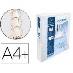 Carpeta exacompta canguro 4 anillas 40 mm din a4+ carton forrado polipropileno personalizable 3 bolsillos
