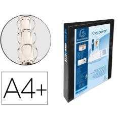 Carpeta exacompta canguro 4 anillas 16 mm din a4+ carton forrado polipropileno personalizable 3 bolsillos