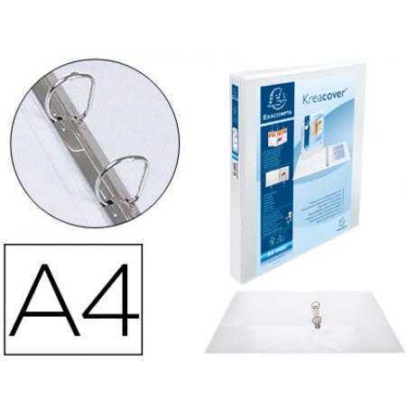 Carpeta exacompta canguro 2 anillas 30 mm din a4+ carton forrado polipropileno personalizable 3 bolsillos