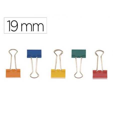 Pinza metálica q-connect reversible n.1 19 mm caja de 10 unidades colores surtidos - Imagen 1