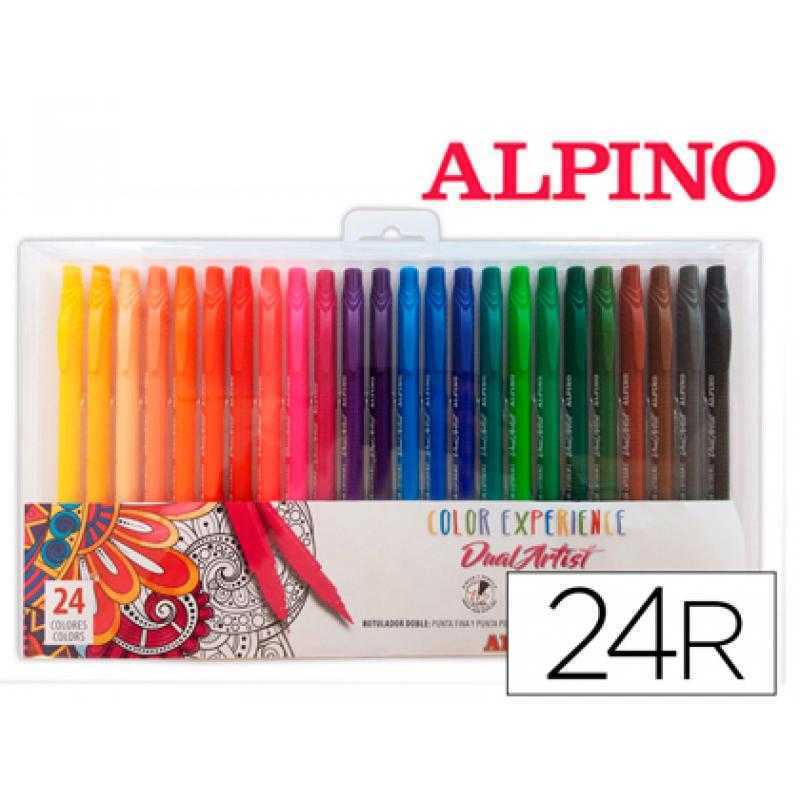 Rotulador alpino dual artist color experience estuche de 24unidades colores surtidos - Imagen 1