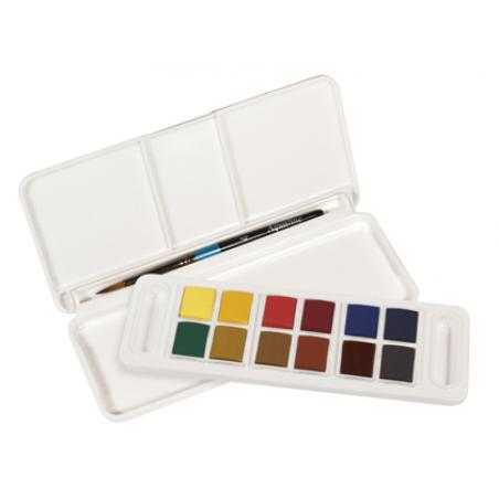 Acuarela daler rowney aquafine travel set con pincel caja de 12 colores surtidos - Imagen 1