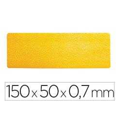 Simbolo adhesivo durable pvc forma de linea para delimitacion suelo amarillo 150x50x0,7 mm pack de 10