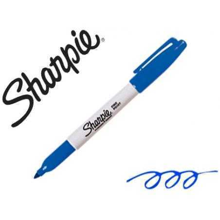 Rotulador sharpie permanente punta fina azul