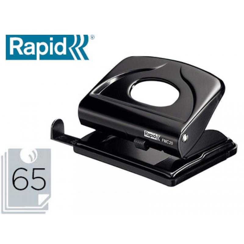 Taladrador rapid fmc20 metalico color negro capacidad 20 hojas