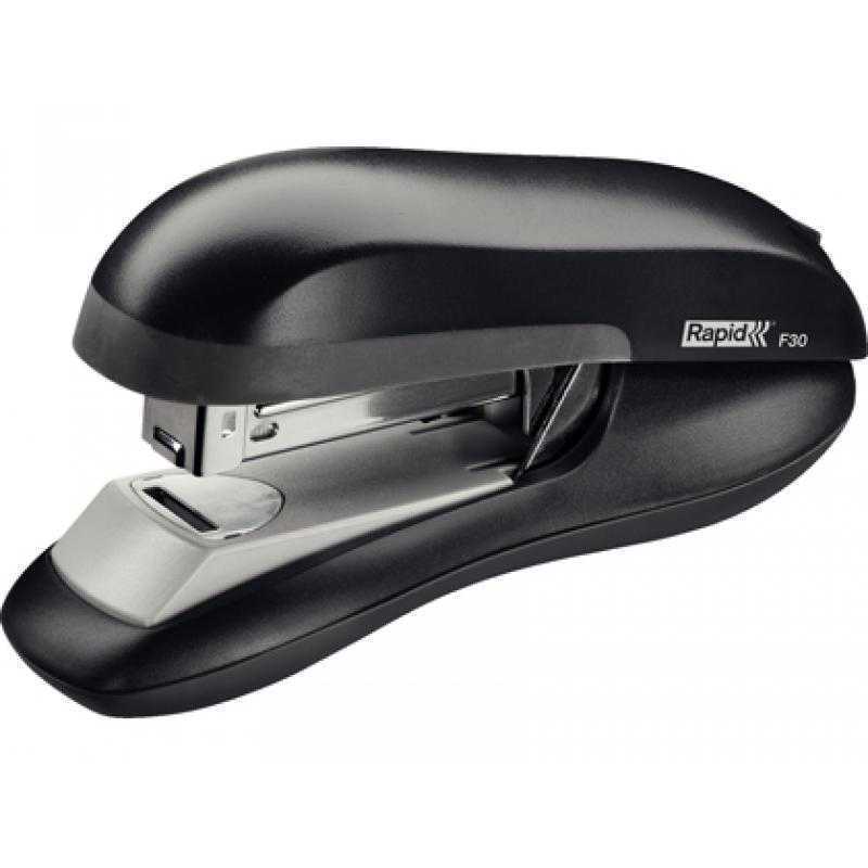 Grapadora rapid f30 plastico abs color negro capacidad 30 hojas usa grapas 24/6 y 26/6