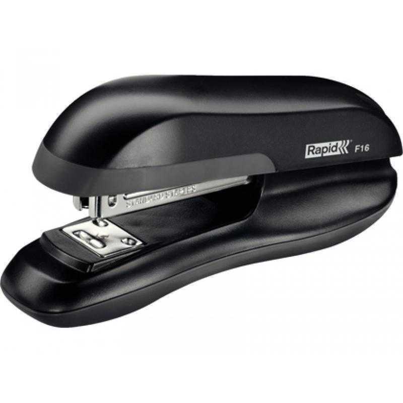 Grapadora rapid f16 plastico abs color negro capacidad 30 hojas usa grapas 24/6 y 26/6
