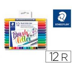Rotulador staedtler 3004 doble punta para hand lettering estuche de 12 unidades colores surtidos - Imagen 1
