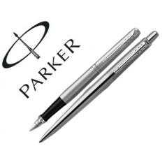 Juego parker duo jotter acero ct boligrafo + pluma