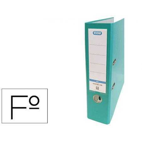 Archivador de palanca elba carton forrado pvc con rado top folio lomo 80 mm verde menta