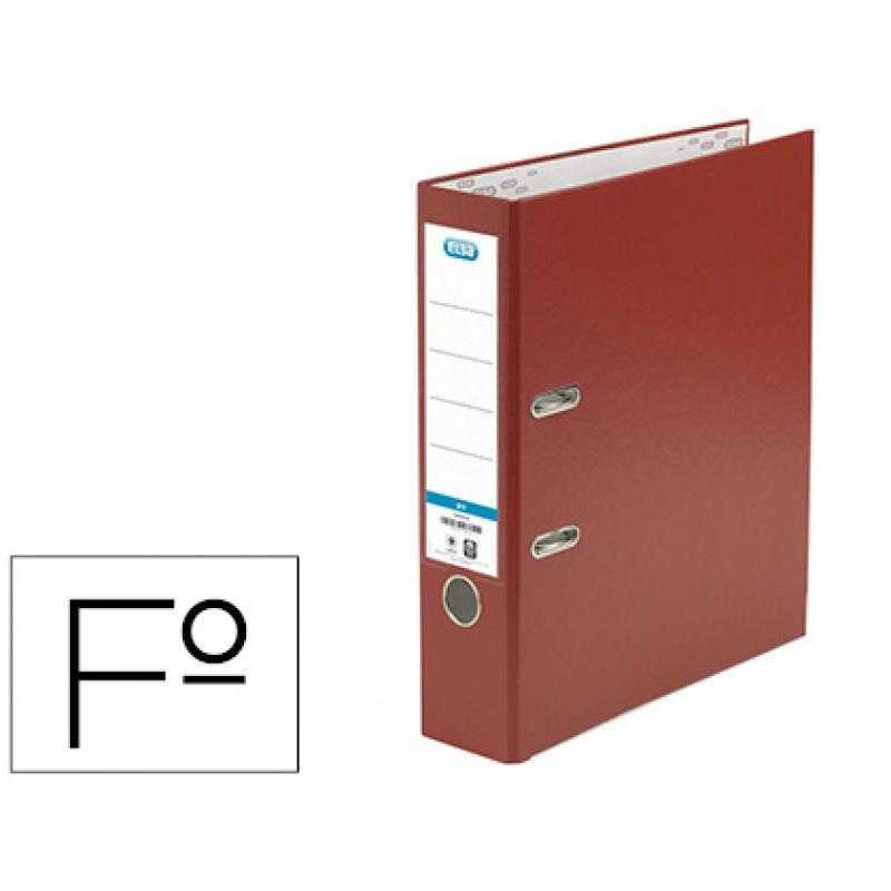 Archivador de palanca elba carton forrado pvc con rado top folio lomo 80 mm rojo