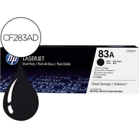 Toner hp laserjet pro 83a mfp m125 m127 m201 m225 negro pack de 2 unidades 1500 paginas