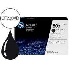 Toner hp laserjet pro 80x m401 m425 negro pack de 2 unidades 6900 paginas