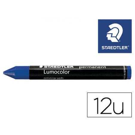 Cera staedtler para marcar azul lumocolor permanente omnigraph 236 caja de 12 unidades