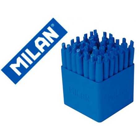 Boligrafo milan p1 expositor de 40 unidades retractil 1 mm touch mini azul