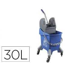 Carro de limpieza con bastidor y escurridor con 4 ruedas 32 l azul 455x370x970 mm