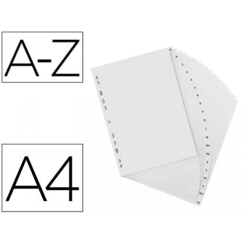 Separador alfabetico elba plastico 120 mc folio 16 taladros a-z gris