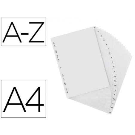 Separador alfabetico elba plastico 120 mc folio 16 taladros a-z gris