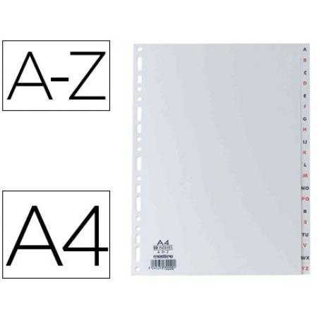 Separador alfabetico elba plastico 120 mc din a4 11 taladros a-z gris
