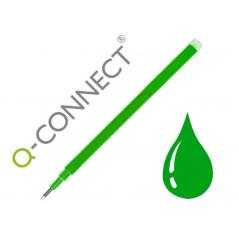 Recambio boligrafo q-connect retractil kf11060 borrable verde caja de 3 unidades