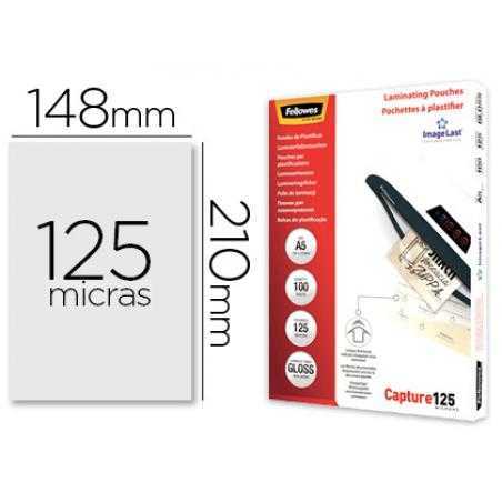 Bolsa de plastificar fellowes brillo din a5 125 mc pack 100 unidades