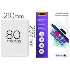 Bolsa de plastificar fellowes mate din a4 80 mc pack 100 unidades