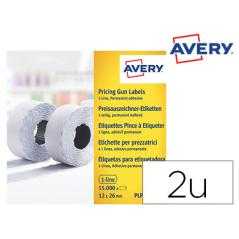 Etiqueta avery 1 linea adhesivo permanente 26x12 mm blanca rollo 1500 unidades caja de 10 unidades