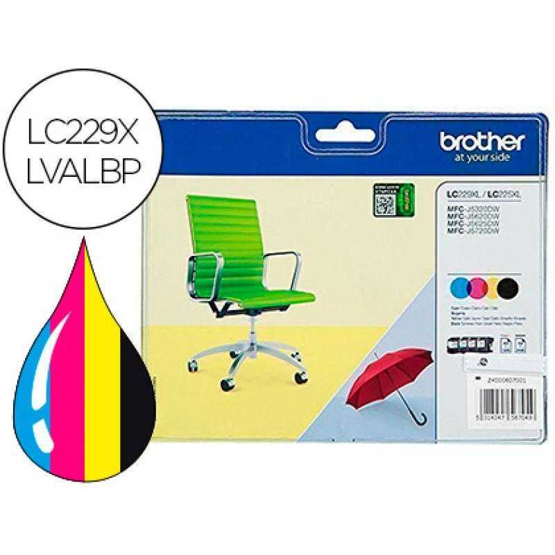 Ink-jet brother lc229xlvalbp mfc-j5320dw / j5620dw / j5625dw / j5720dw pack 4 colores negro amarillo cian