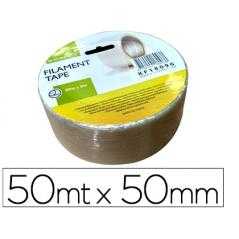 Cinta adhesiva q-connect monofilamentos transparente 50 mt x 50 mm para embalaje