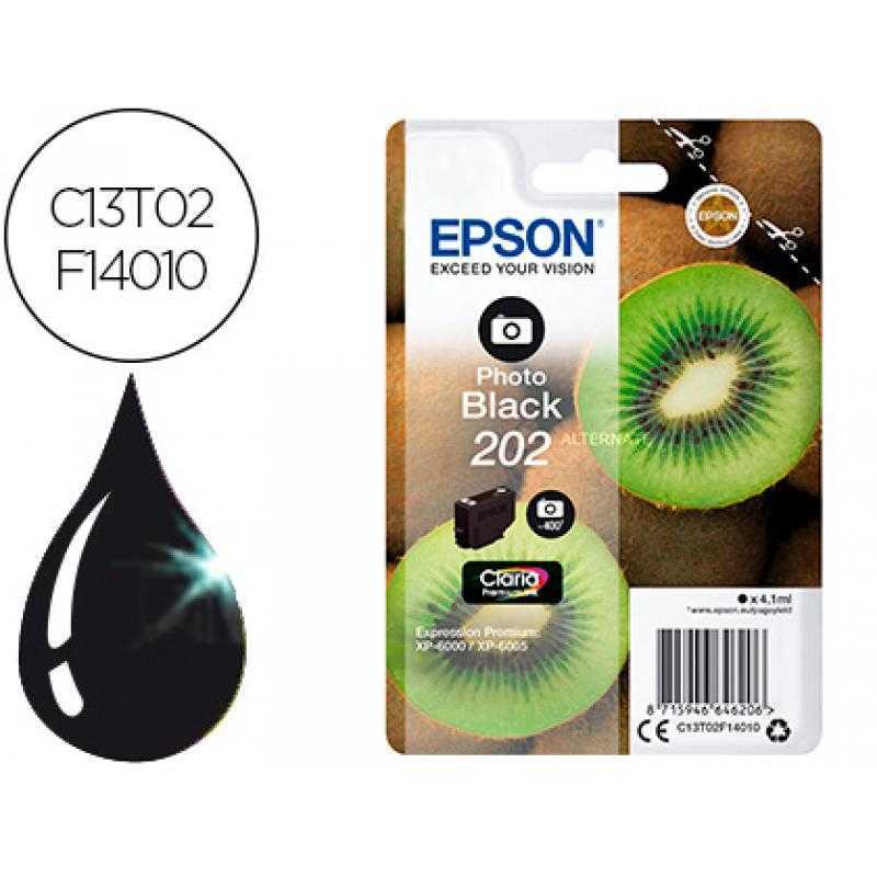 Ink-jet epson 202 xp-6000 / xp-6005 / xp-6100 / xp-6105 photo negro 400 pag