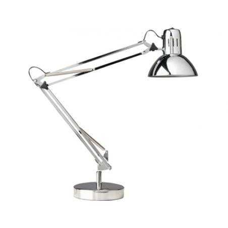 Lampara de escritorio unilux success 80 led brazo doble articulado cromado 40x40 cm base 20 cm diametro