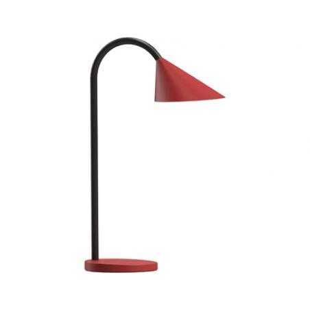 Lampara de escritorio unilux sol led 4w brazo flexible abs y metal rojo base 14 cm diametro