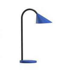 Lampara de escritorio unilux sol led 4w brazo flexible abs y metal azul base 14 cm diametro