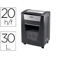 Destructora de documentos rexel momentum x420 capacidad de corte 20 hojas destruye grapas y clips papelera 30 l
