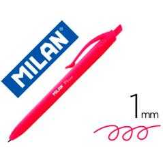 Boligrafo milan p1 retractil 1 mm touch rojo