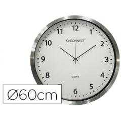 Reloj q-connect de pared plastico oficina redondo 50 cm marco cromado