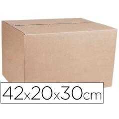 Caja para embalar q-connect americana ultrarresistente carton reciclado canal doble 7mm color kraft 420x200x300 mm