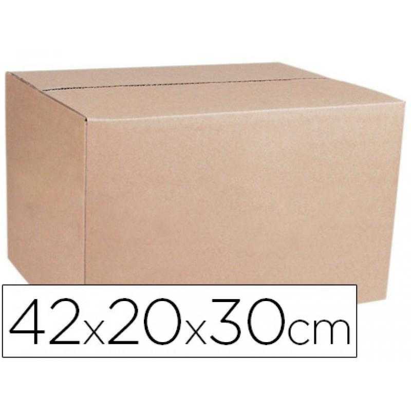 Caja para embalar q-connect americana ultrarresistente carton reciclado canal doble 7mm color kraft 420x200x300 mm