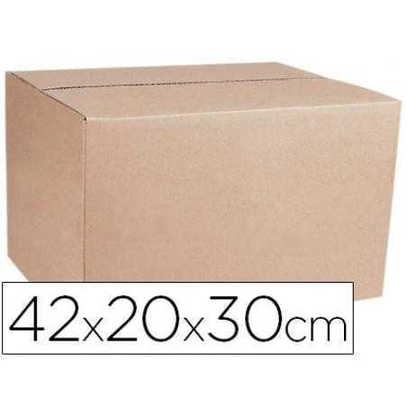 Caja para embalar q-connect americana ultrarresistente carton reciclado canal doble 7mm color kraft 420x200x300 mm