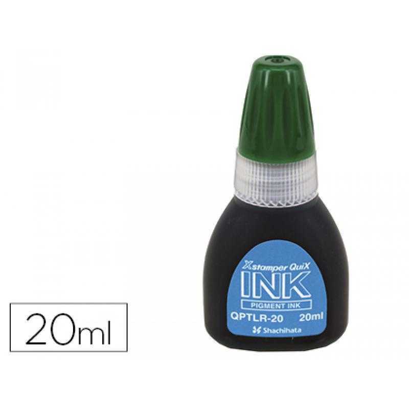 Tinta x'stamper quix para sellos verde bote de 20 ml - Imagen 1