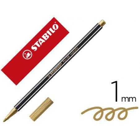 Rotulador stabilo acuarelable pen 68 metalico oro punta gruesa 1mm