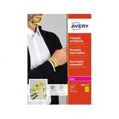 Pulsera identificativa avery polietileno amarillo fluorescente imprimible láser 265x18 mm pack de 50 unidades - Imagen 1