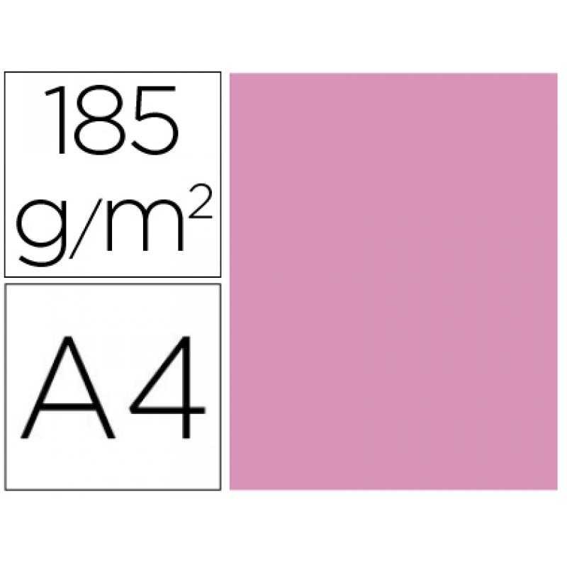 Cartulina guarro din a4 rosa chicle 185 gr paquete de 50 h - Imagen 1