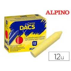 Lápices cera dacs unicolor amarillo claro caja de 12 unidades - Imagen 1