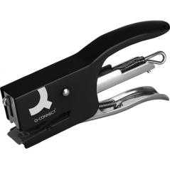 Grapadora q-connect kf22340 de tenaza metálica color negro capacidad 12 hojas usa grapas número 10 - Imagen 1