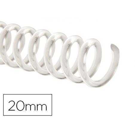 Espiral plastico q-connect transparente 32 5:1 20mm 2mm caja de 100 unidades