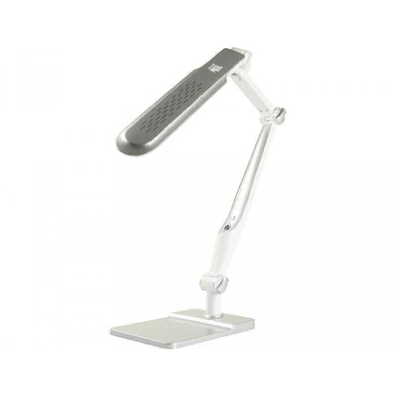 Lampara de oficina q-connect sobremesa profesional abs 32 leds 9 w interruptor sensor 3 niveles color cromado